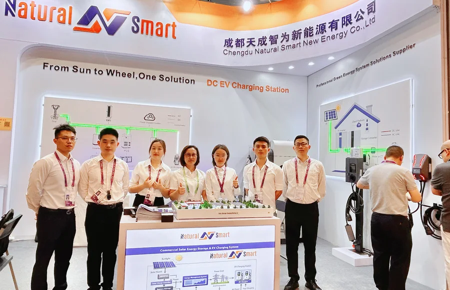 Natural Smart EV charging exhibition team at an international trade show